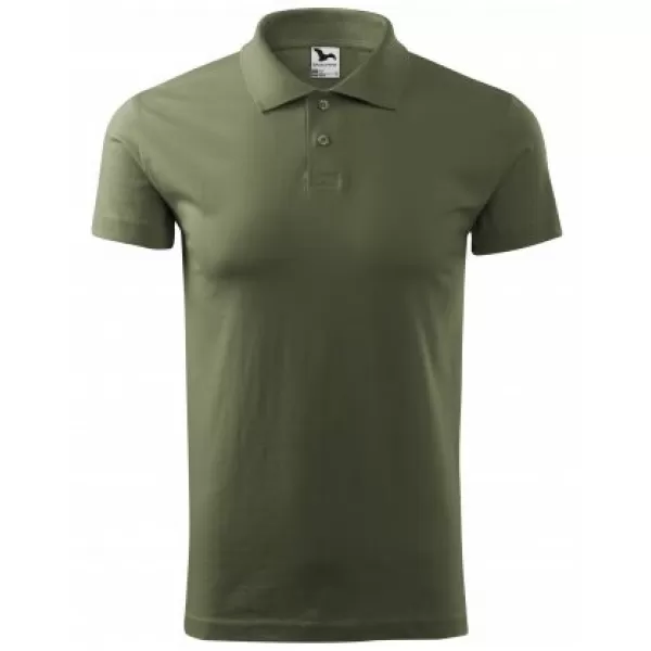  Pánske tričko s golierom MALFINI SINGLE J. 202 KHAKI 