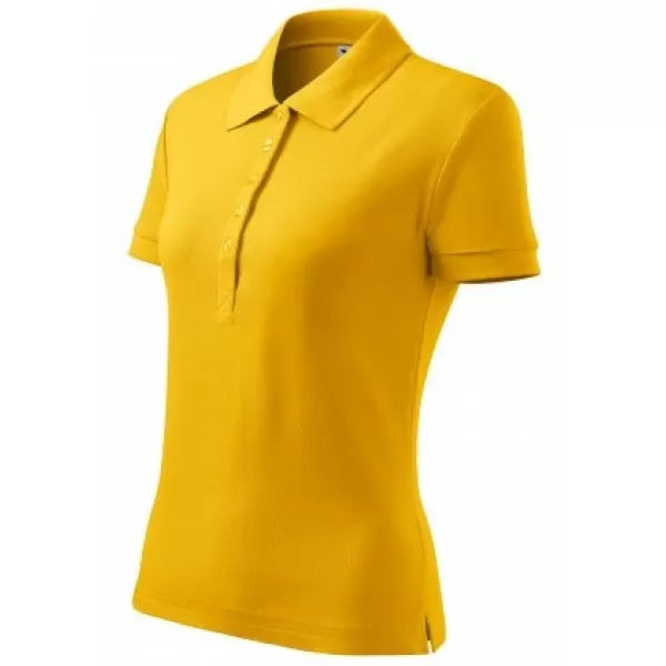  Dámske tričko s golierom MALFINI COTTON 213 ŽLTÁ 