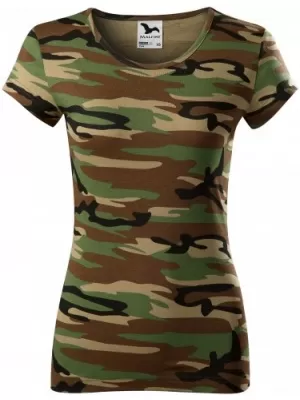 Dámske tričko MALFINI CAMO PURE 122 CAMOUFLAGE BROWN