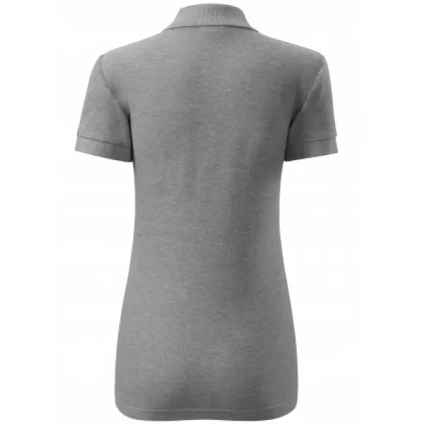  Dámske tričko s golierom MALFINI COTTON 213 TMAVO ŠEDÝ MELÍR 
