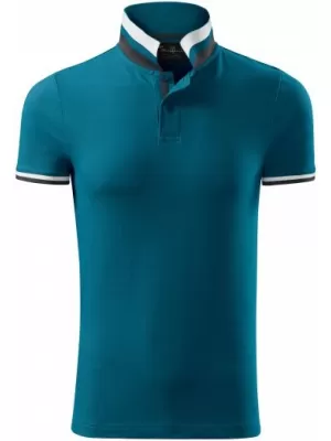 Pánske tričko s golierom MALFINI PREMIUM COLLAR UP 256 PETROLEJOVÁ