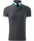 Pánske tričko s golierom MALFINI PREMIUM COLLAR UP 256 LIGHT ANTHRACITE