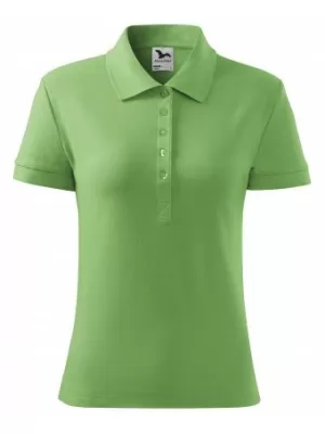 Dámske tričko s golierom MALFINI COTTON 213 TRÁVOVO ZELENÁ