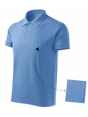 Pánske tričko s golierom MALFINI COTTON 212 NEBESKY MODRÁ