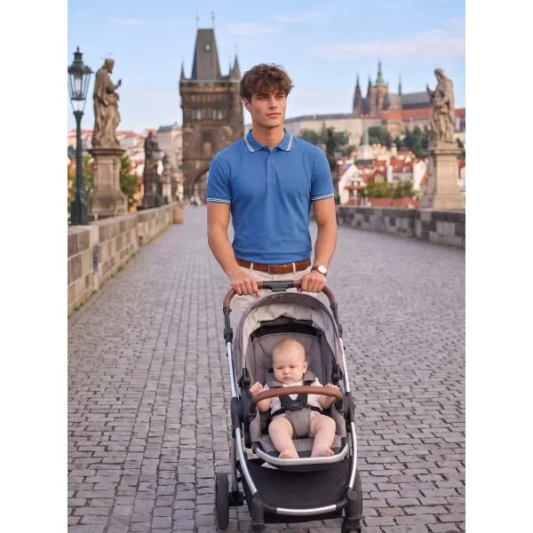  Pánske tričko s golierom MALFINI URBAN 219 AZÚROVO MODRÁ 