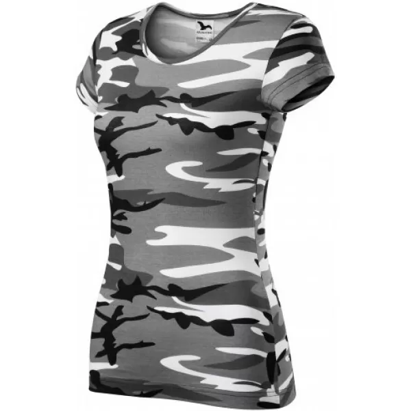  Dámske tričko MALFINI CAMO PURE 122 CAMOUFLAGE GRAY 