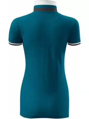 Dámske tričko s golierom MALFINI PREMIUM COLLAR UP 257 PETROLEJOVÁ