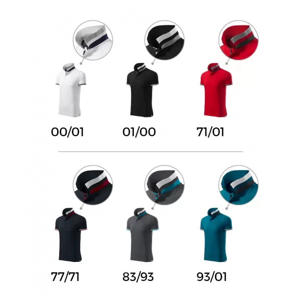  Pánske tričko s golierom MALFINI PREMIUM COLLAR UP 256 FORMULA RED 