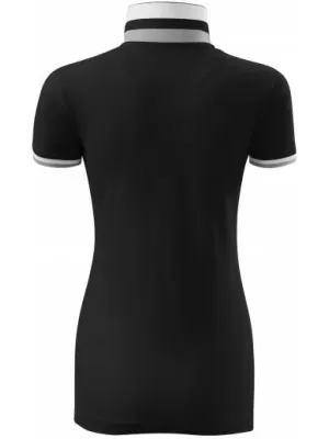 Dámske tričko s golierom MALFINI PREMIUM COLLAR UP 257 ČIERNA
