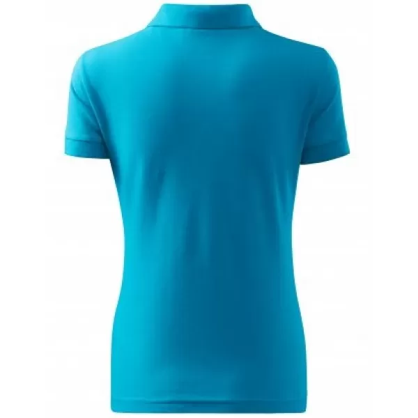  Dámske tričko s golierom MALFINI COTTON 213 TYRKYSOVÁ 