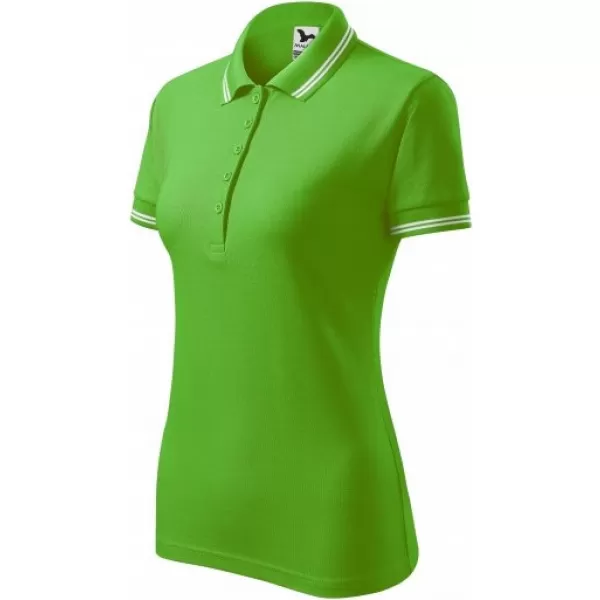  Dámske tričko s golierom MALFINI URBAN 220 APPLE GREEN 