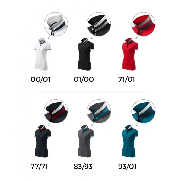  Dámske tričko s golierom MALFINI PREMIUM COLLAR UP 257 BIELA 
