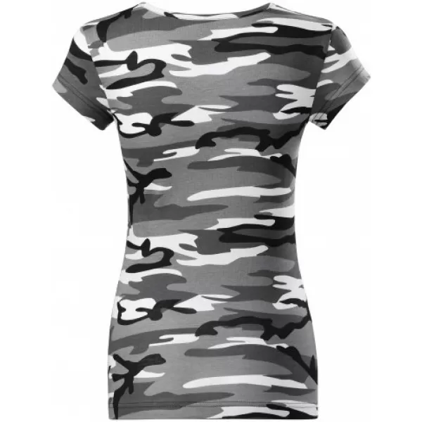  Dámske tričko MALFINI CAMO PURE 122 CAMOUFLAGE GRAY 