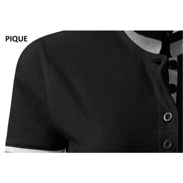  Dámske tričko s golierom MALFINI PREMIUM COLLAR UP 257 ČIERNA 