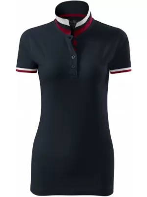 Dámske tričko s golierom MALFINI PREMIUM COLLAR UP 257 DARK NAVY