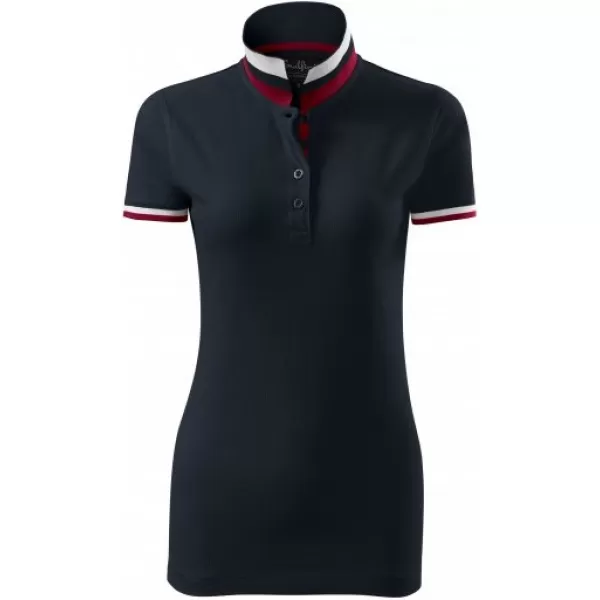  Dámske tričko s golierom MALFINI PREMIUM COLLAR UP 257 DARK NAVY 