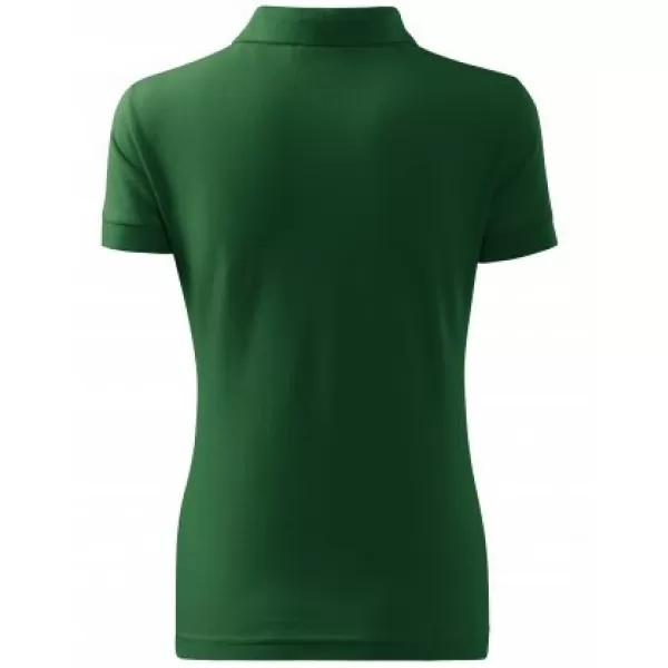  Dámske tričko s golierom MALFINI COTTON 213 FĽAŠKOVO ZELENÁ 