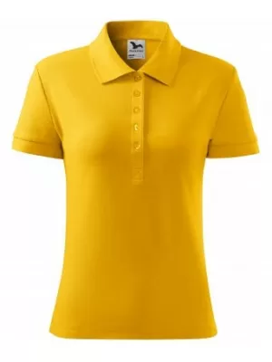 Dámske tričko s golierom MALFINI COTTON 213 ŽLTÁ