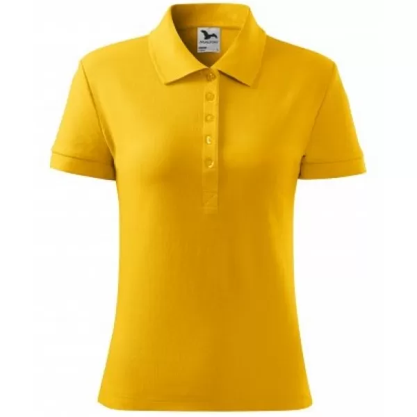  Dámske tričko s golierom MALFINI COTTON 213 ŽLTÁ 