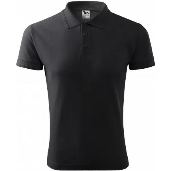  Pánske tričko s golierom MALFINI PIQUE POLO 203 EBONY GRAY 