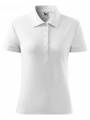 Dámske tričko s golierom MALFINI COTTON 213 BIELA