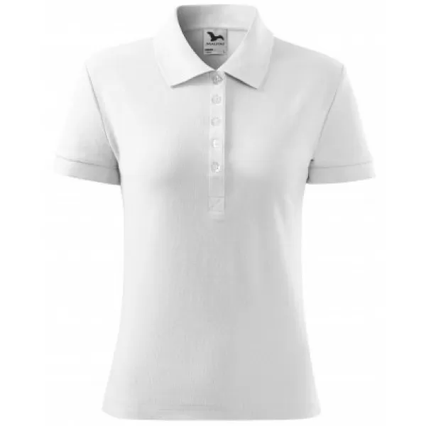  Dámske tričko s golierom MALFINI COTTON 213 BIELA 