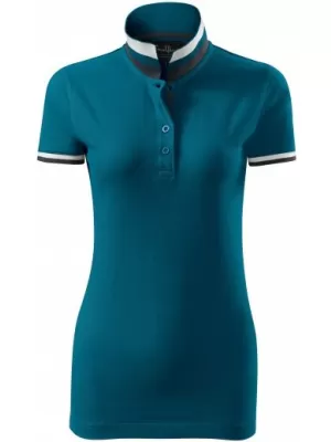 Dámske tričko s golierom MALFINI PREMIUM COLLAR UP 257 PETROLEJOVÁ
