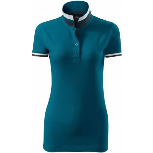  Dámske tričko s golierom MALFINI PREMIUM COLLAR UP 257 PETROLEJOVÁ 