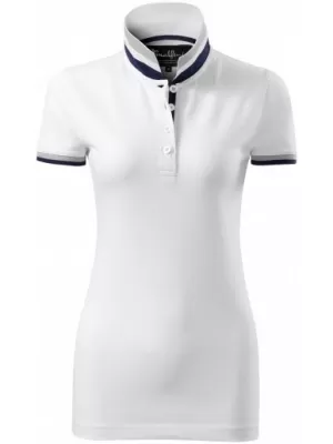 Dámske tričko s golierom MALFINI PREMIUM COLLAR UP 257 BIELA