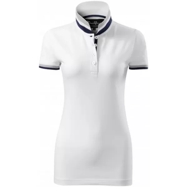  Dámske tričko s golierom MALFINI PREMIUM COLLAR UP 257 BIELA 