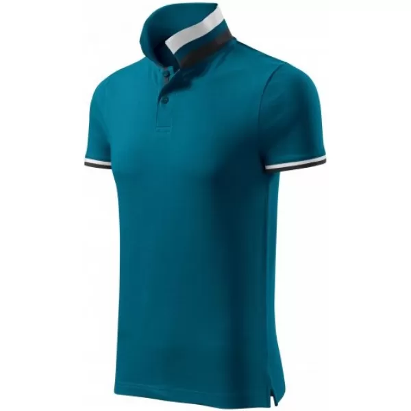  Pánske tričko s golierom MALFINI PREMIUM COLLAR UP 256 PETROLEJOVÁ 