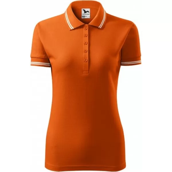  Dámske tričko s golierom MALFINI URBAN 220 ORANŽOVÁ 