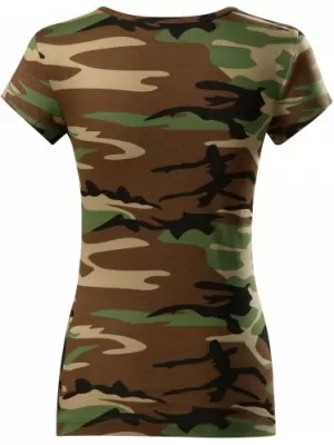 Dámske tričko MALFINI CAMO PURE 122 CAMOUFLAGE BROWN