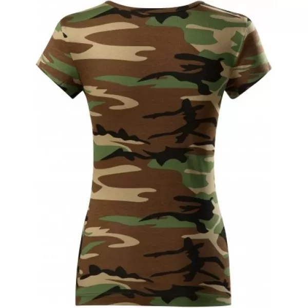  Dámske tričko MALFINI CAMO PURE 122 CAMOUFLAGE BROWN 