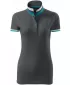 Dámske tričko s golierom MALFINI PREMIUM COLLAR UP 257 LIGHT ANTHRACITE