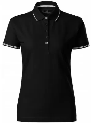 Dámske tričko s golierom MALFINI PREMIUM PERFECTION PLAIN 253 ČIERNA
