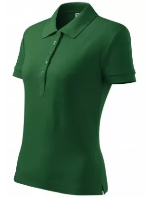 Dámske tričko s golierom MALFINI COTTON 213 FĽAŠKOVO ZELENÁ