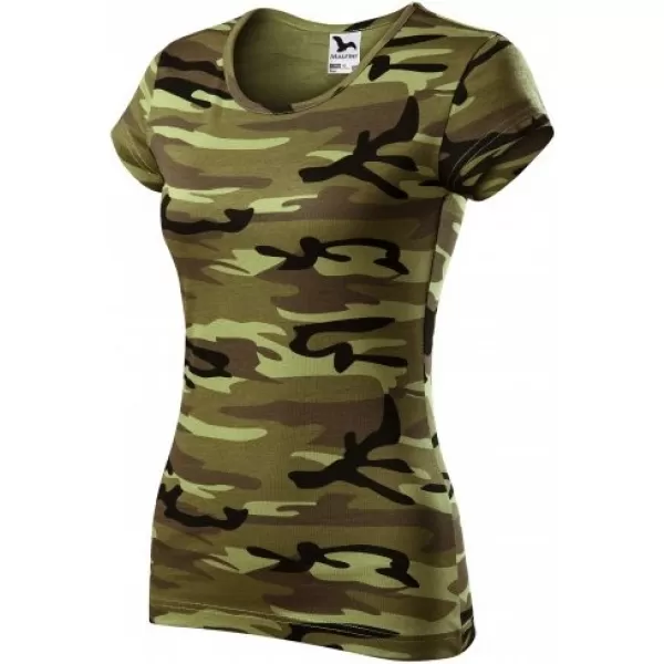  Dámske tričko MALFINI CAMO PURE 122 CAMOUFLAGE GREEN 