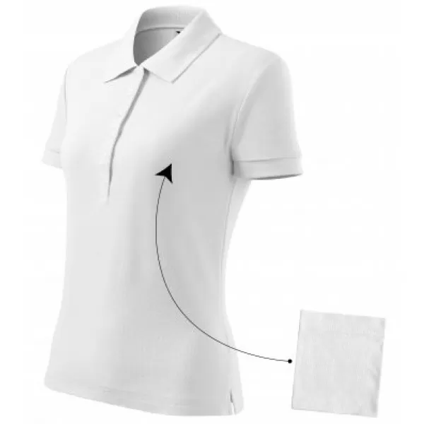  Dámske tričko s golierom MALFINI COTTON 213 BIELA 