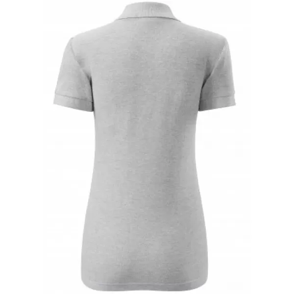  Dámske tričko s golierom MALFINI COTTON 213 SVETLO ŠEDÝ MELÍR 