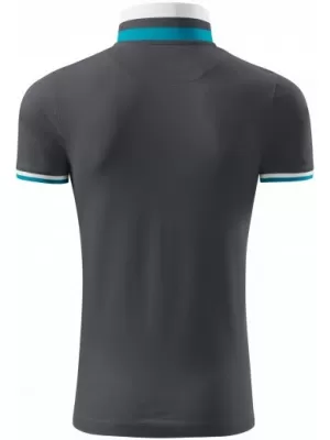 Pánske tričko s golierom MALFINI PREMIUM COLLAR UP 256 LIGHT ANTHRACITE