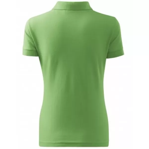  Dámske tričko s golierom MALFINI COTTON 213 TRÁVOVO ZELENÁ 