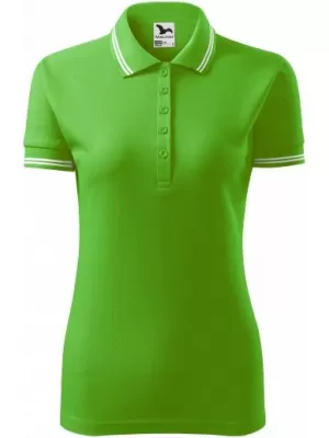 Dámske tričko s golierom MALFINI URBAN 220 APPLE GREEN