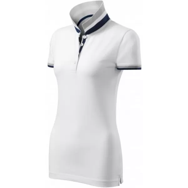  Dámske tričko s golierom MALFINI PREMIUM COLLAR UP 257 BIELA 