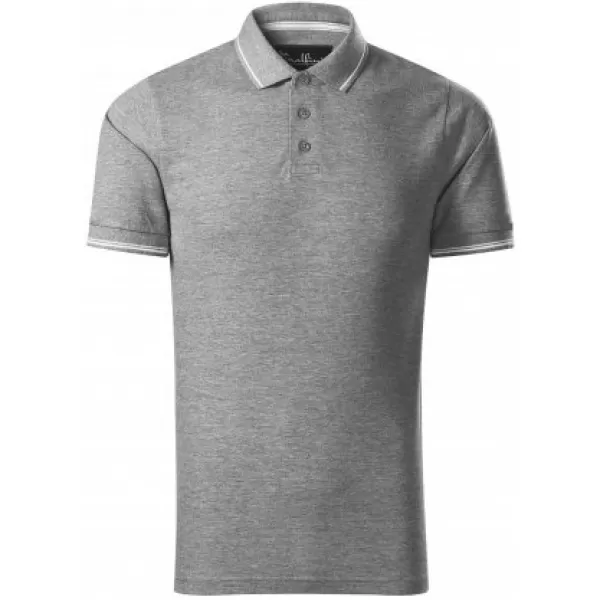  Pánske tričko s golierom MALFINI PREMIUM PERFECTION PLAIN 251 TMAVO ŠEDÝ MELÍR 
