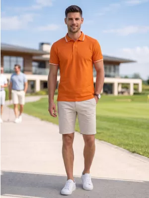 Pánske tričko s golierom MALFINI URBAN 219 ORANŽOVÁ