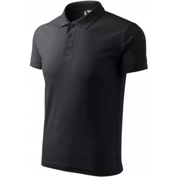  Pánske tričko s golierom MALFINI PIQUE POLO 203 EBONY GRAY 
