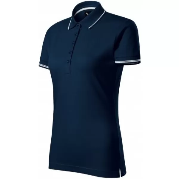 Dámske tričko s golierom MALFINI PREMIUM PERFECTION PLAIN 253 NÁMORNÁ MODRÁ 