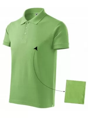 Pánske tričko s golierom MALFINI COTTON 212 TRÁVOVO ZELENÁ