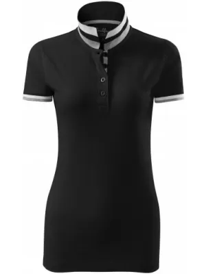 Dámske tričko s golierom MALFINI PREMIUM COLLAR UP 257 ČIERNA